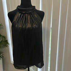 Jennifer Lopez Black Sleeveless Halter Blouse